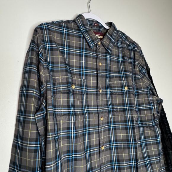 Alesbury Long Sleeve Gray Blue Button Up Shirt Men’s Cotton NWT Size Medium - Picture 3 of 9